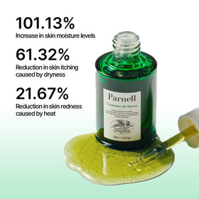 Parnell 30ml size comparison next to a credit card, clear scale and portability