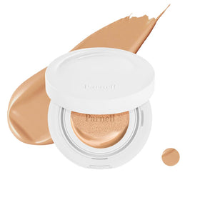Parnell cushion compact front view showing sleek packaging and brand benefit