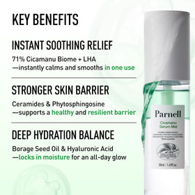 Parnell Centella ingredient visual showing calming botanical component for soothing