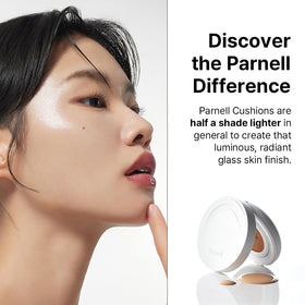 Parnell foundation swatches on arm showing shade 17C Pearl Skin match
