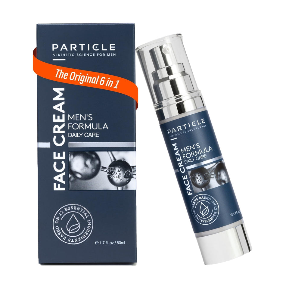 Particle front bottle view showing label and size, clear product identity and benefit
