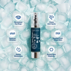 Particle pump and cap detail highlighting dispensing mechanism and hygienic use