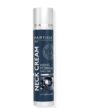 Particle neck cream front tube showing compact travel-friendly packaging