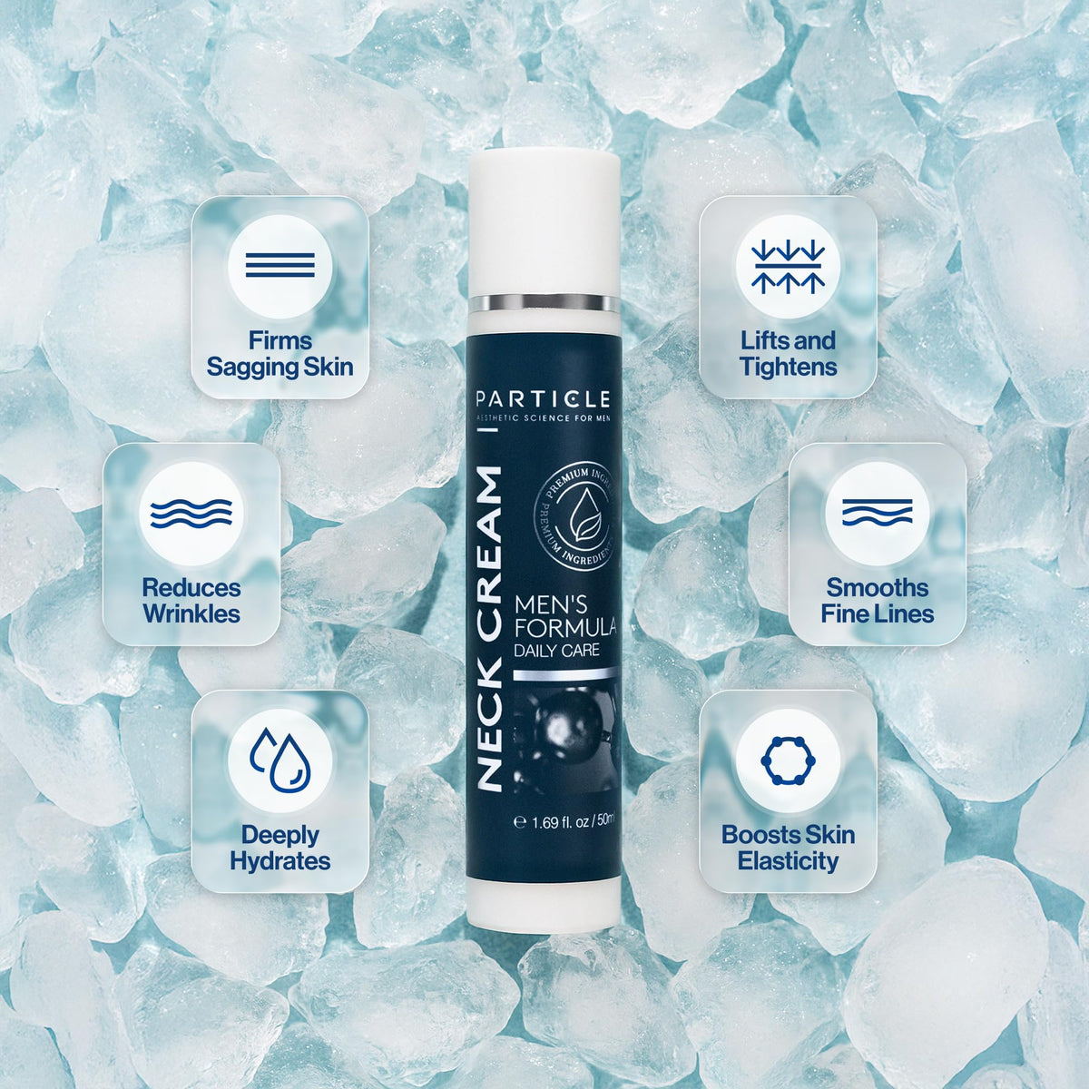 Particle cream texture close-up highlighting smooth non-greasy finish