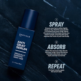 Particle serum application on beard demonstrating even coverage and natural result