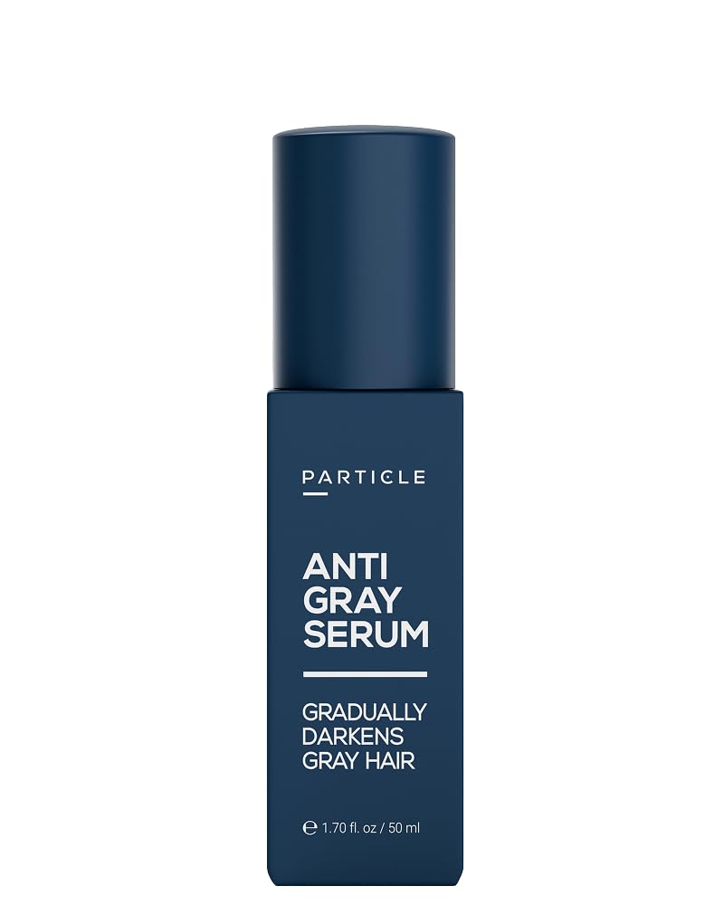 Particle serum front packaging showing bottle and label, communicates trust