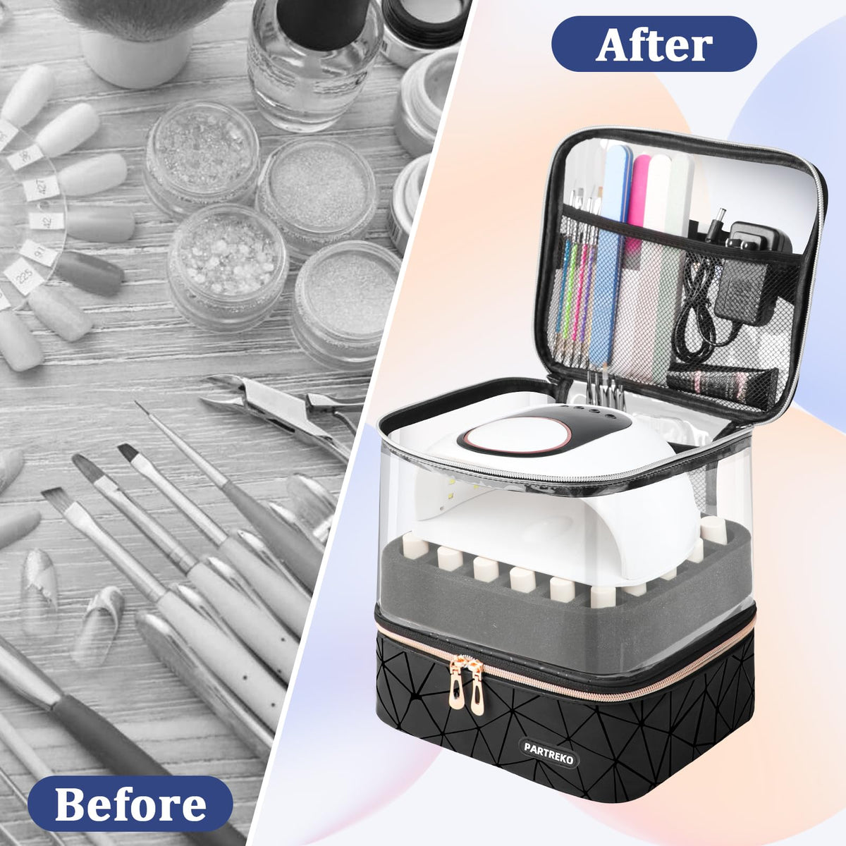 Partreko elastic and mesh pockets organizing tools and accessories