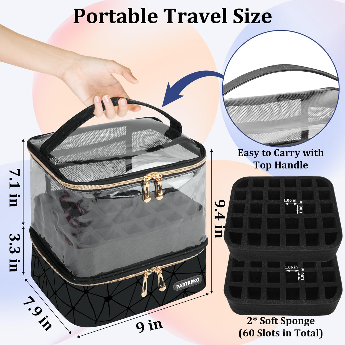Partreko lamp inside bottom compartment for secure lamp transport