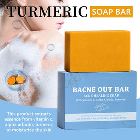 PARWENE foam applied on back demonstrating effective cleansing and oil control