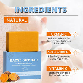 PARWENE close-up of bar texture highlighting turmeric particles and gentle exfoliation