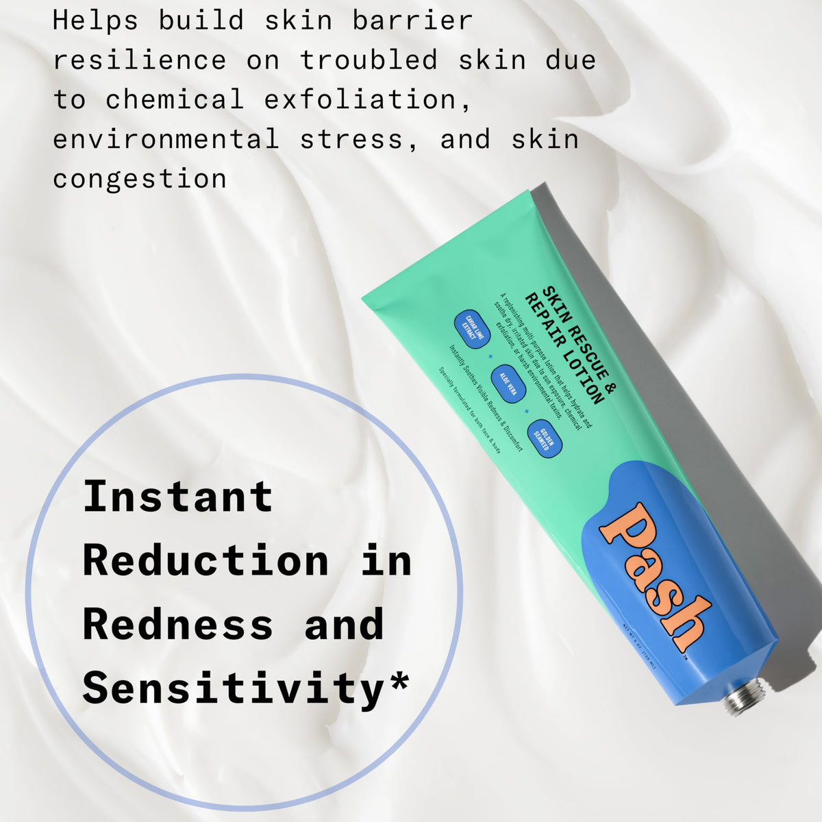 Pash Skin Protection texture close-up showing lightweight, fast-absorbing lotion