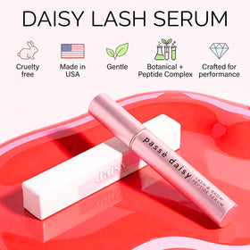 Passé Daisy lash before and after display illustrating visibly smoother lashes