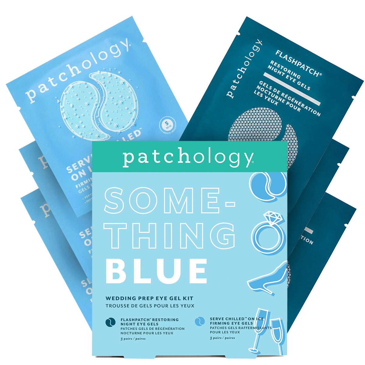 Patchology gift box front view showing stylish bridal packaging and ready-to-gift appeal