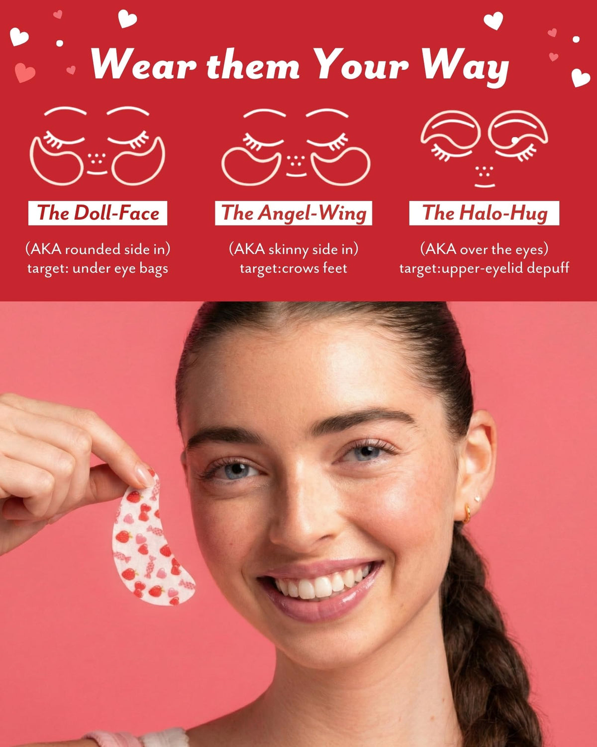 Patchology ingredients flatlay with strawberry highlighting natural extract benefit
