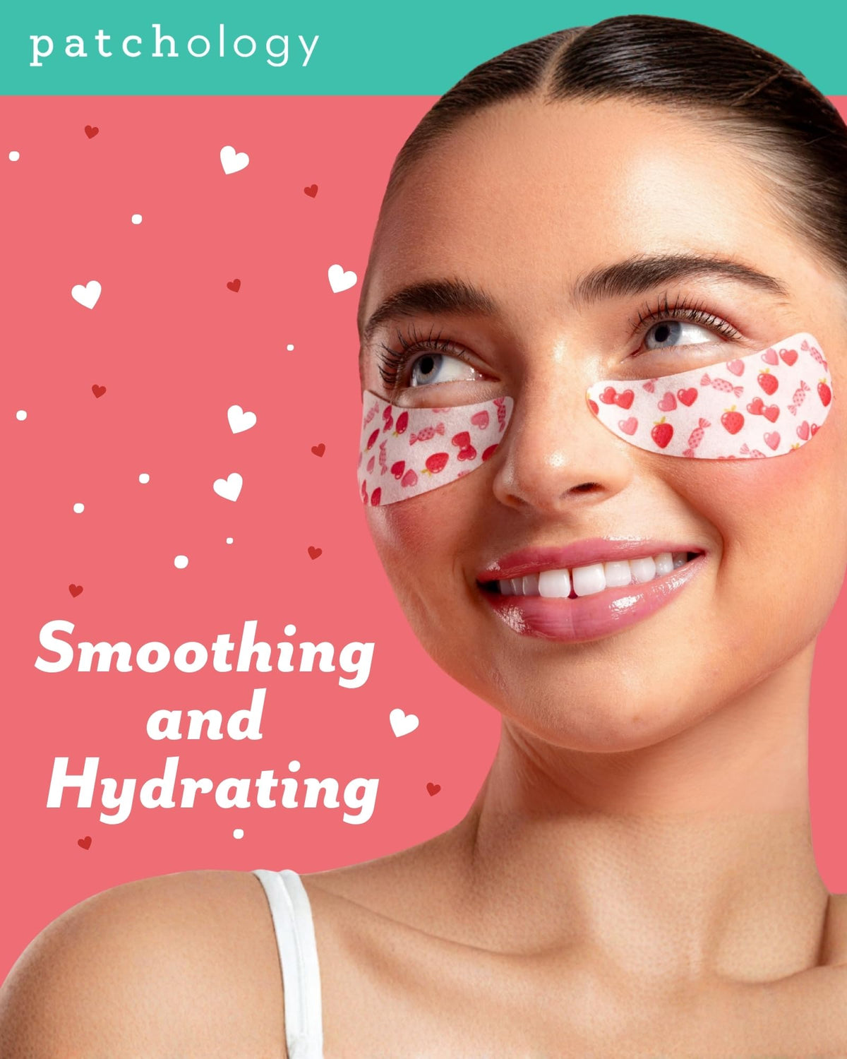 Patchology close-up hydrogel texture emphasizing soothing hydration benefit