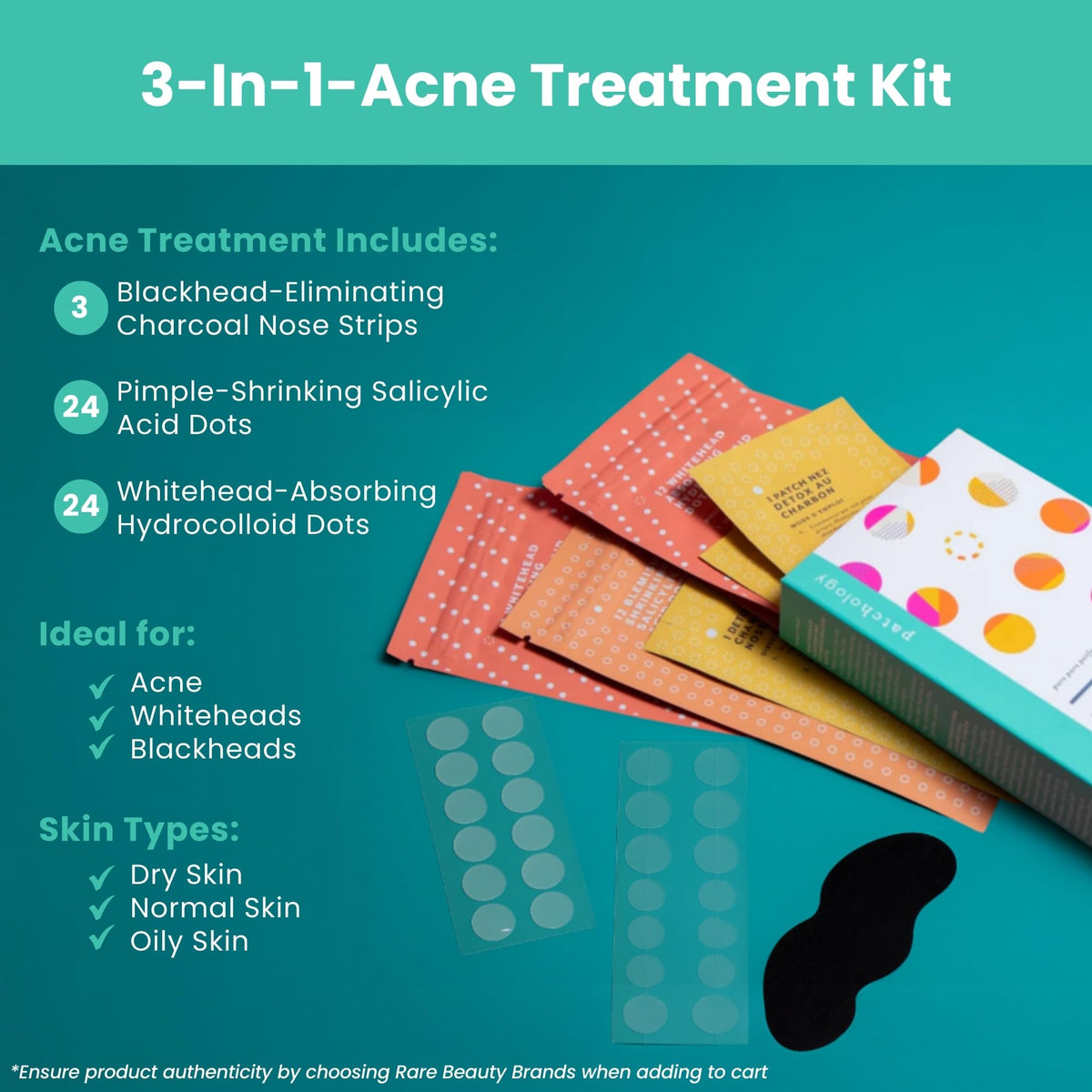 Patchology hydrocolloid dots on skin absorbing fluid and protecting spot