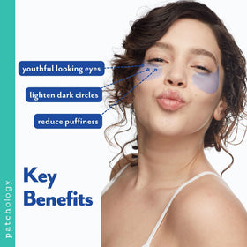 Patchology label and ingredients list showing retinol, squalane, peptides