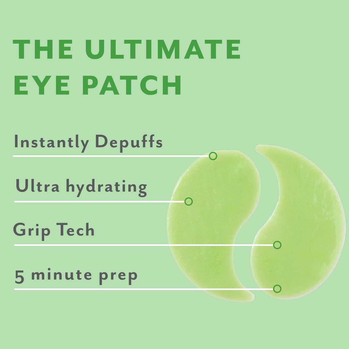 Patchology ingredients display with cucumber and peptide accents