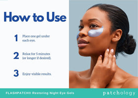 Patchology ingredient label showing retinol peptides and squalane benefits