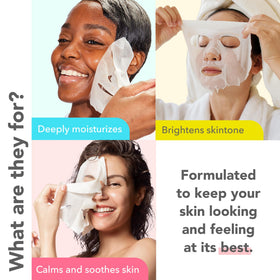 Patchology resealable pouch open with two sheet masks inside for freshness