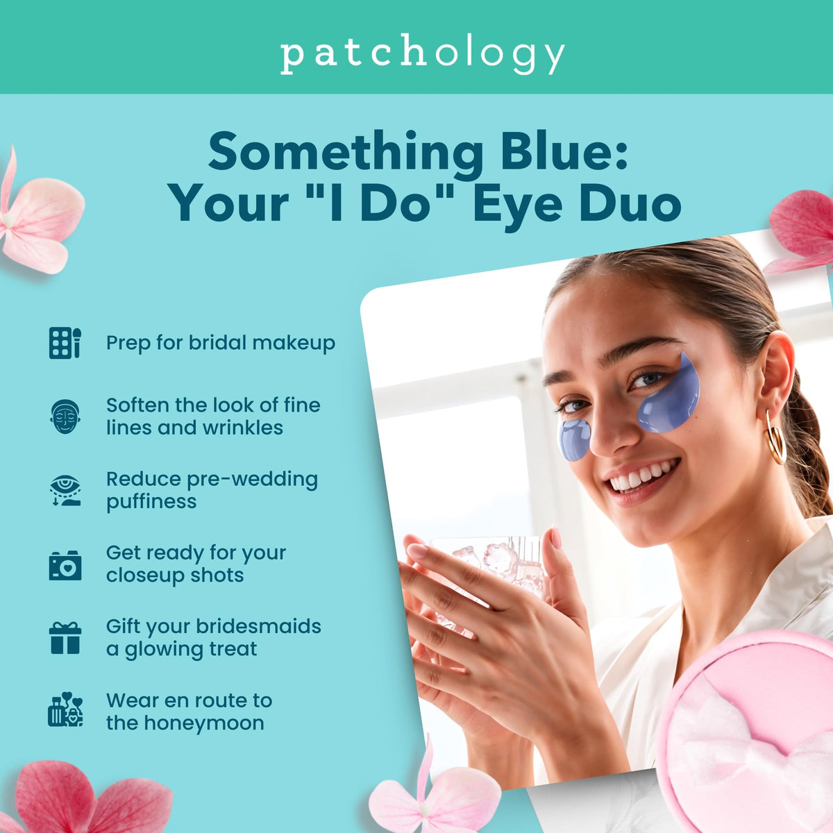 Patchology under-eye gel patch texture close-up highlighting soothing, hydrating gel
