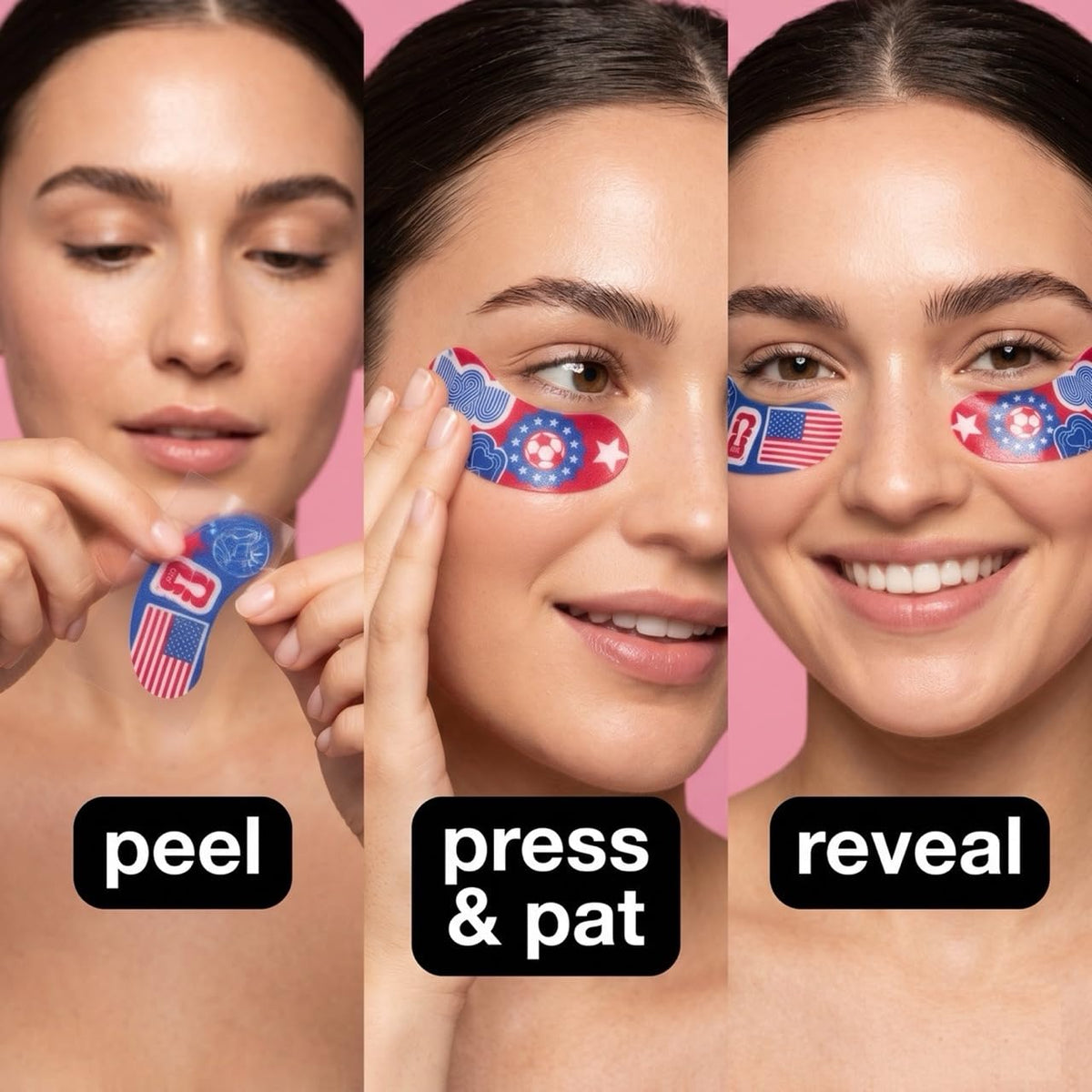 Patchology open pack showing four single-use patches for travel convenience