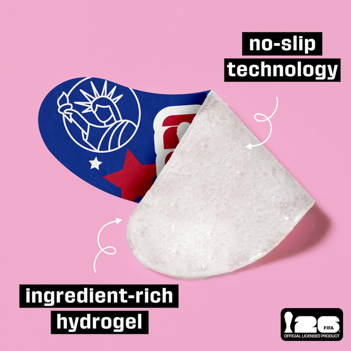 Patchology patch next to a hand for scale showing portable, travel-ready size
