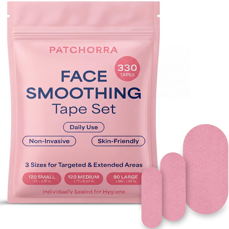 PATCHORRA front packaging showing 330 patches and branding benefit visible