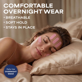 PATCHORRA patches worn during sleep illustrating comfortable overnight use