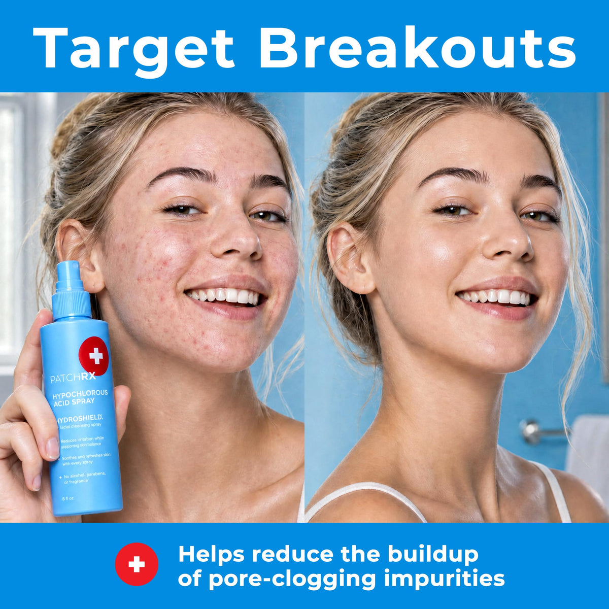 PatchRx single droplet on skin highlighting lightweight hydrating texture