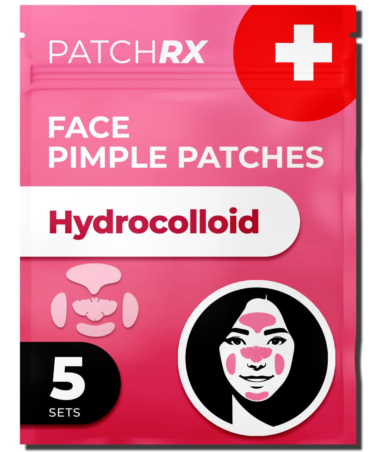 PatchRx front packaging showing five sets and benefits
