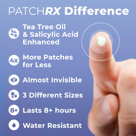 PatchRx patch in hand size comparison for scale and selection