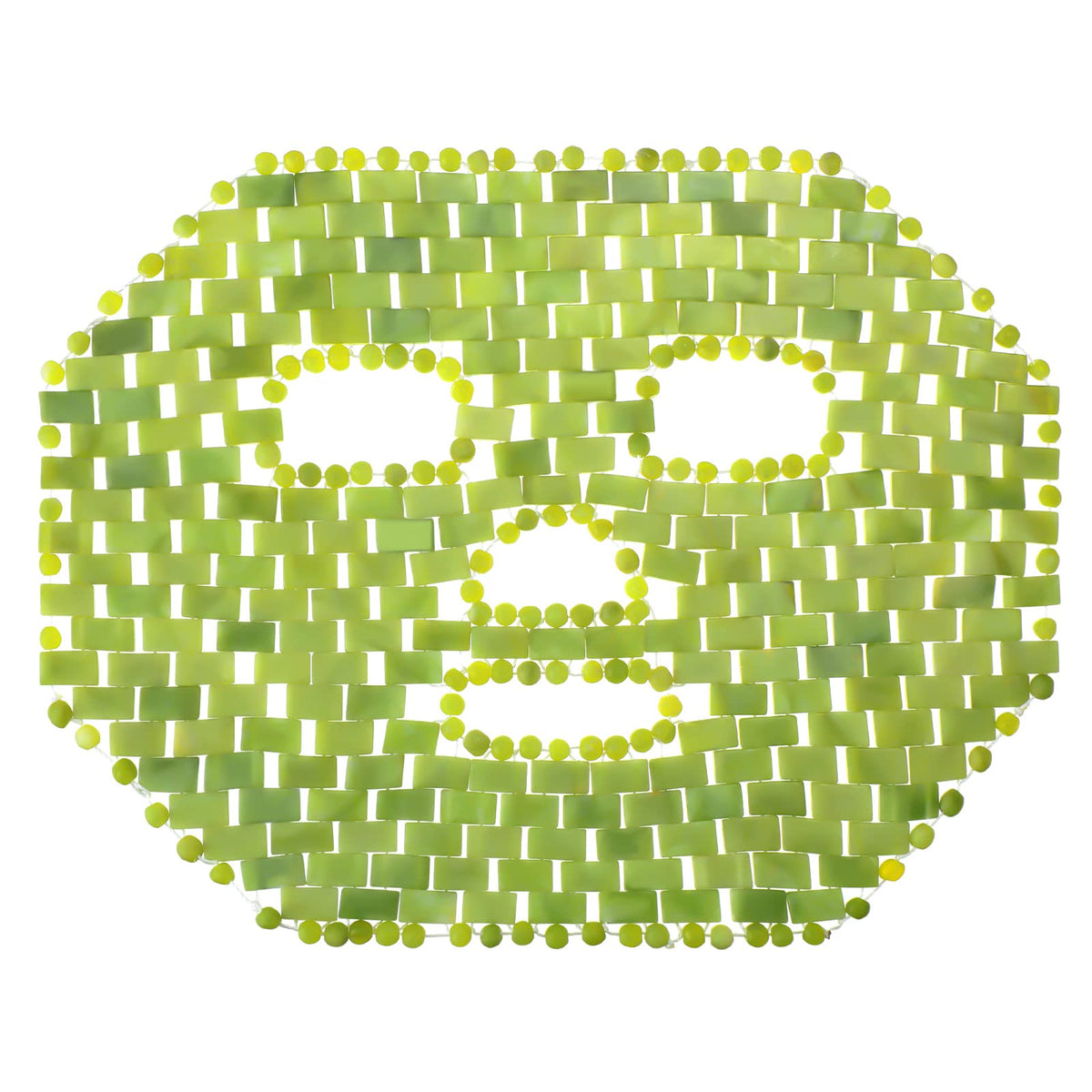 Patelai jade mask front view showing full shape and cooling benefit