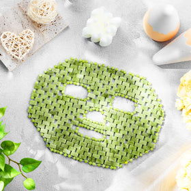 Patelai jade mask staged in spa setting for soothing self-care benefit