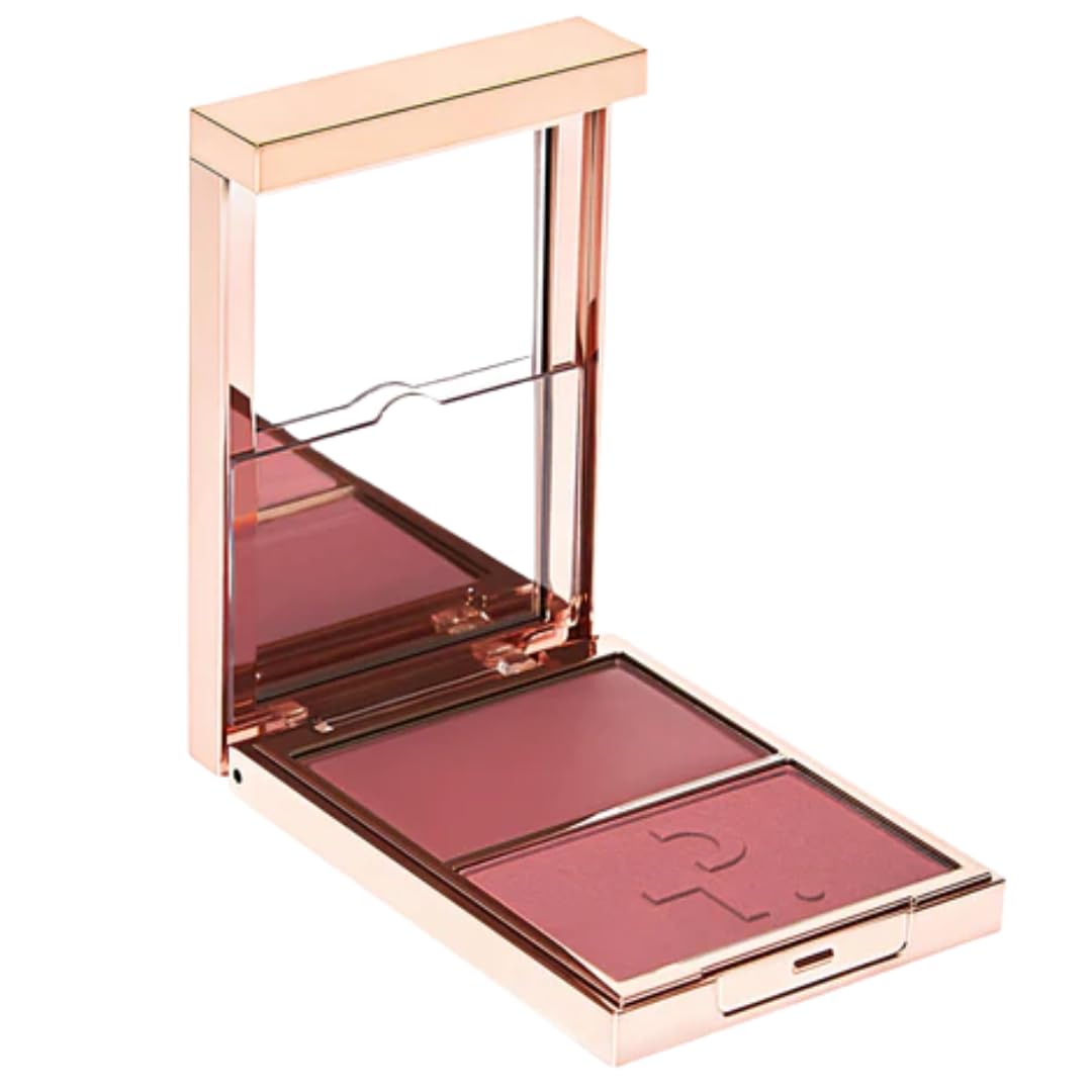PATRICK TA compact front view showing duo blush and mirror, clear product presentation and benefit