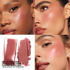PATRICK TA open compact with cream and powder displayed, shows layering options