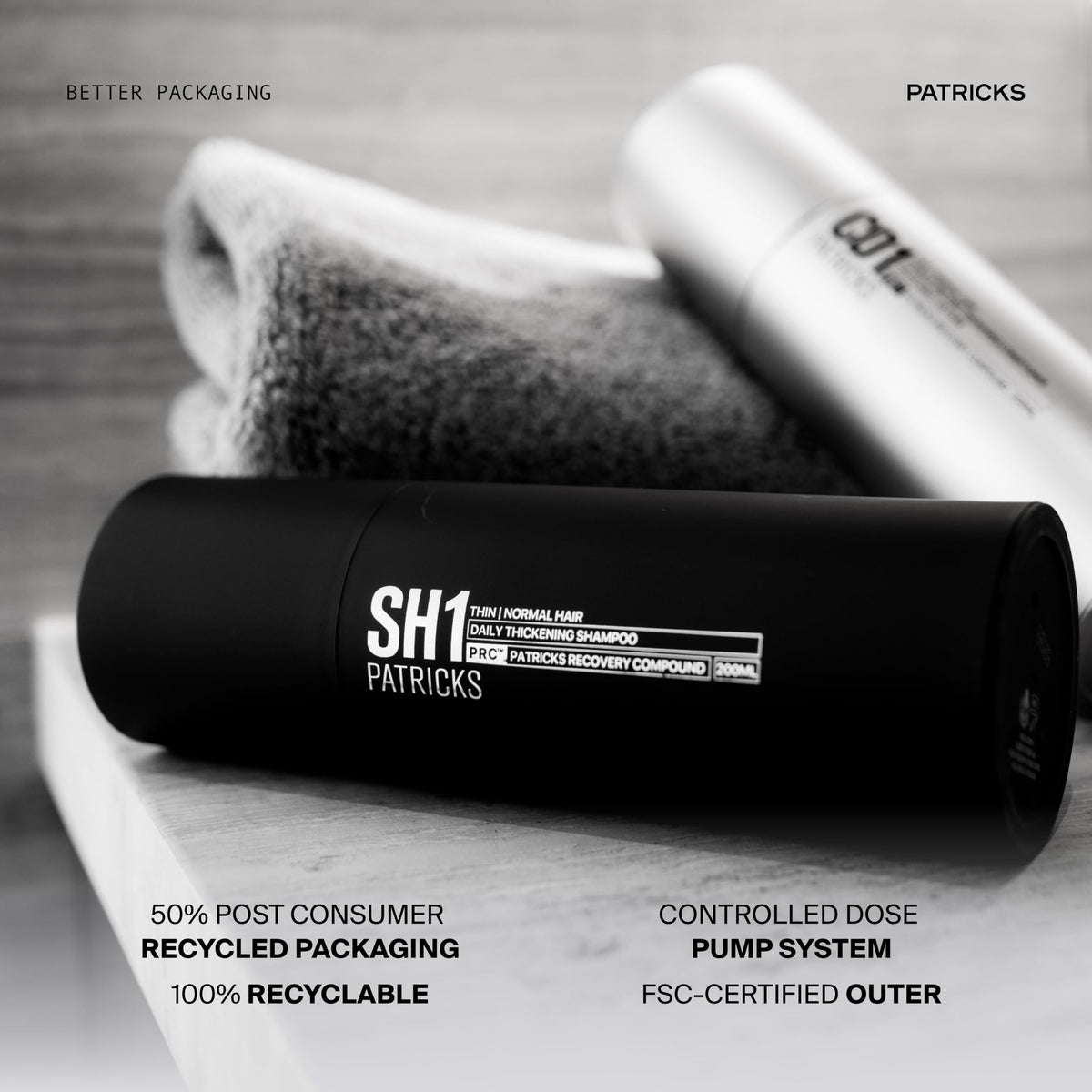 PATRICKS SH1 in-shower use by man for daily cleansing routine