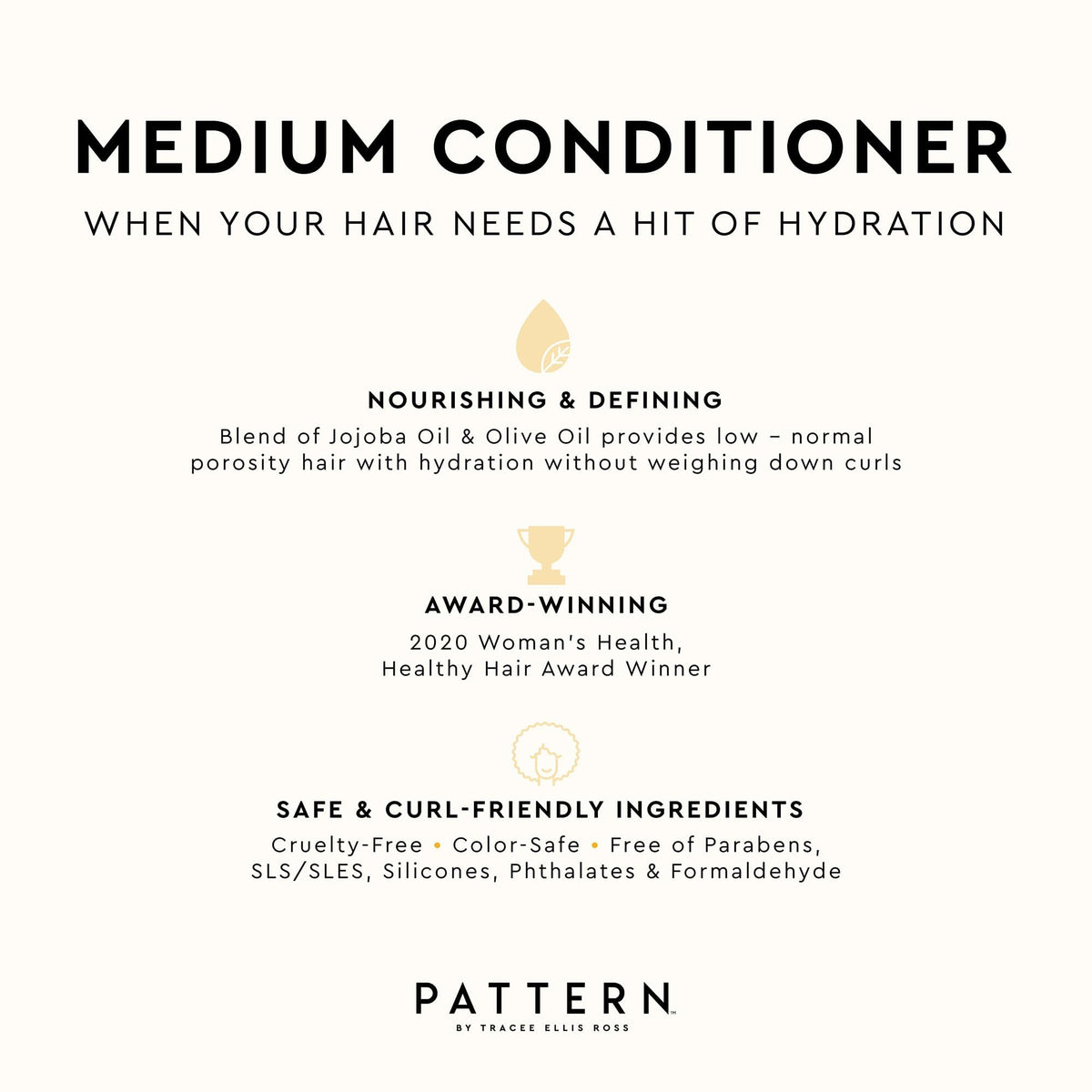 PATTERN conditioner being applied to wet curls for easier detangling