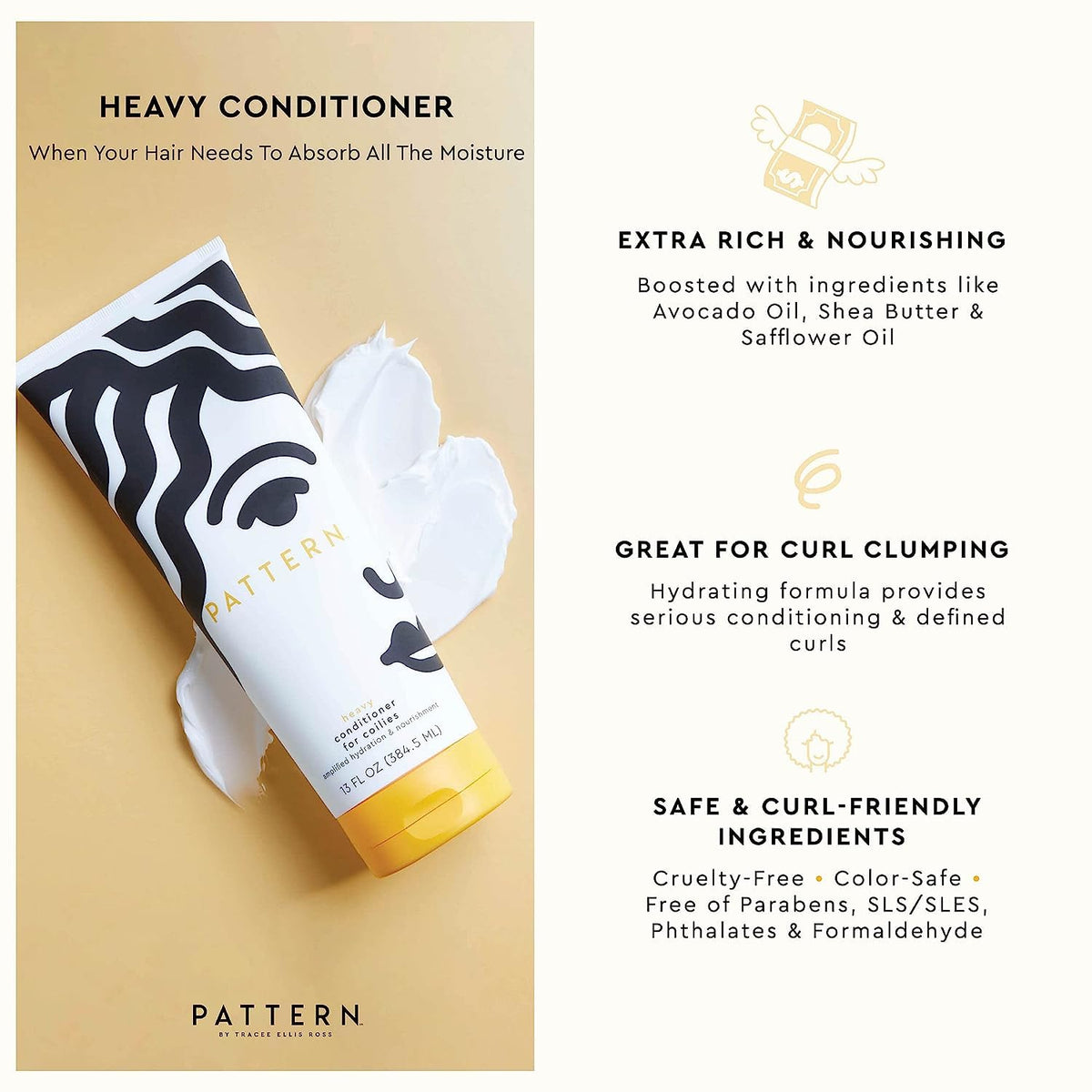 PATTERN conditioner creamy texture close-up highlighting rich, buttery moisture