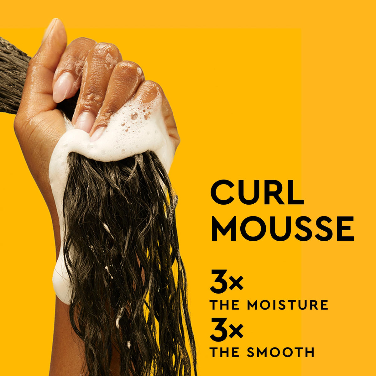 PATTERN curl mousse dispensing from pump showing lightweight volume benefit