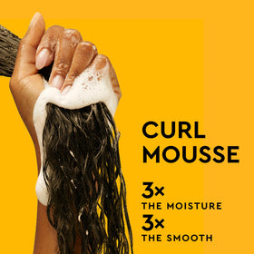 PATTERN curl mousse dispensing from pump showing lightweight volume benefit