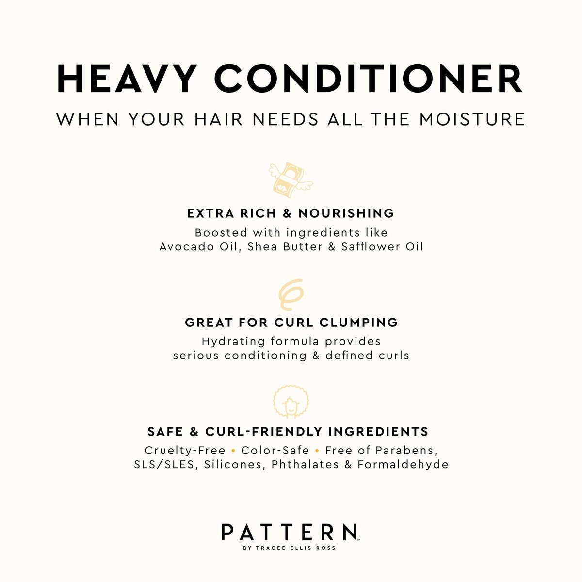 PATTERN creamy texture scoop demonstrating rich slip for easy detangling