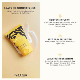 PATTERN intensive conditioner pouring from tube to show thickness and detangling benefit