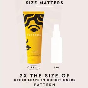 PATTERN leave-in being applied to damp curly hair for hydration and reduced frizz