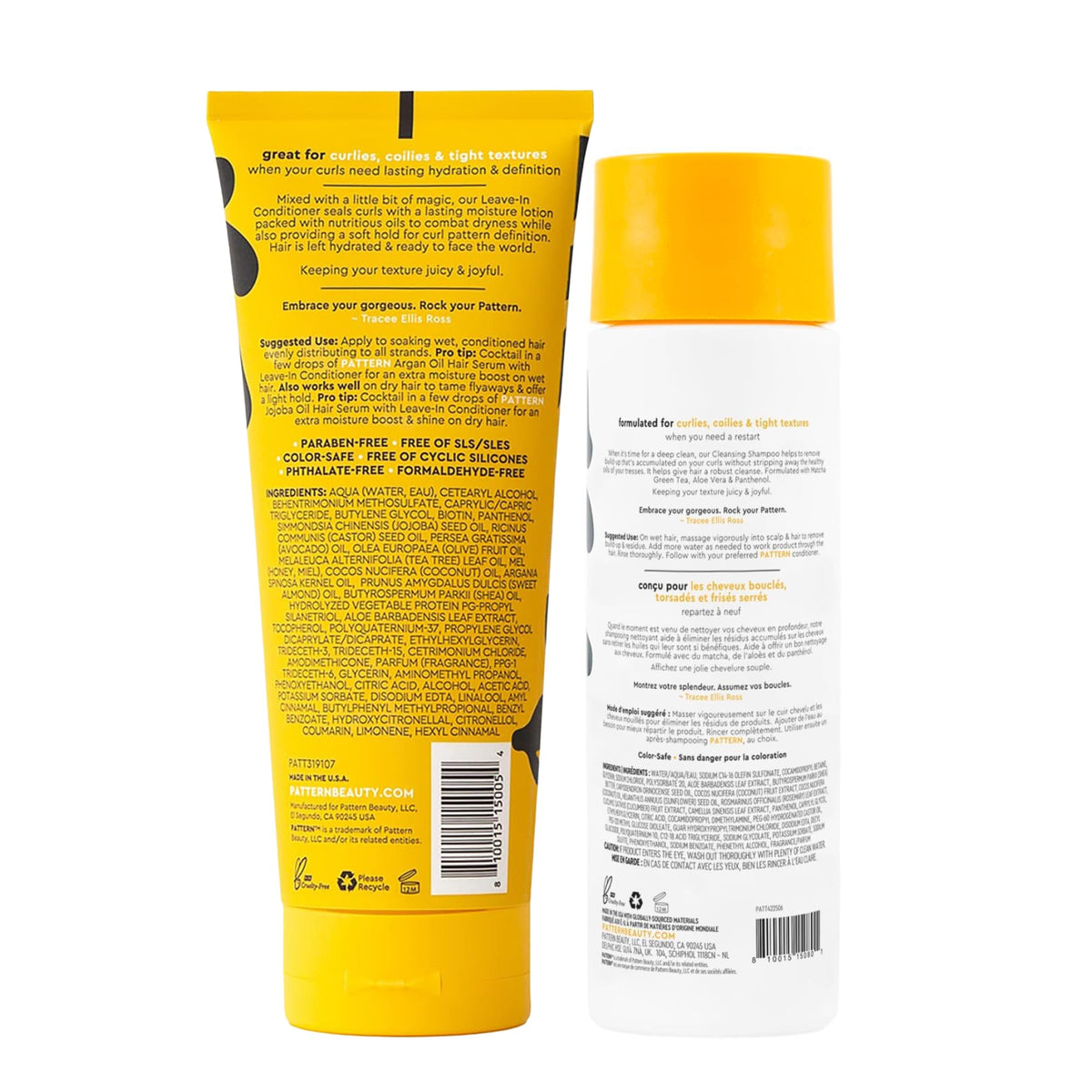PATTERN leave-in being applied to curly hair showing detangling and defined curl benefit