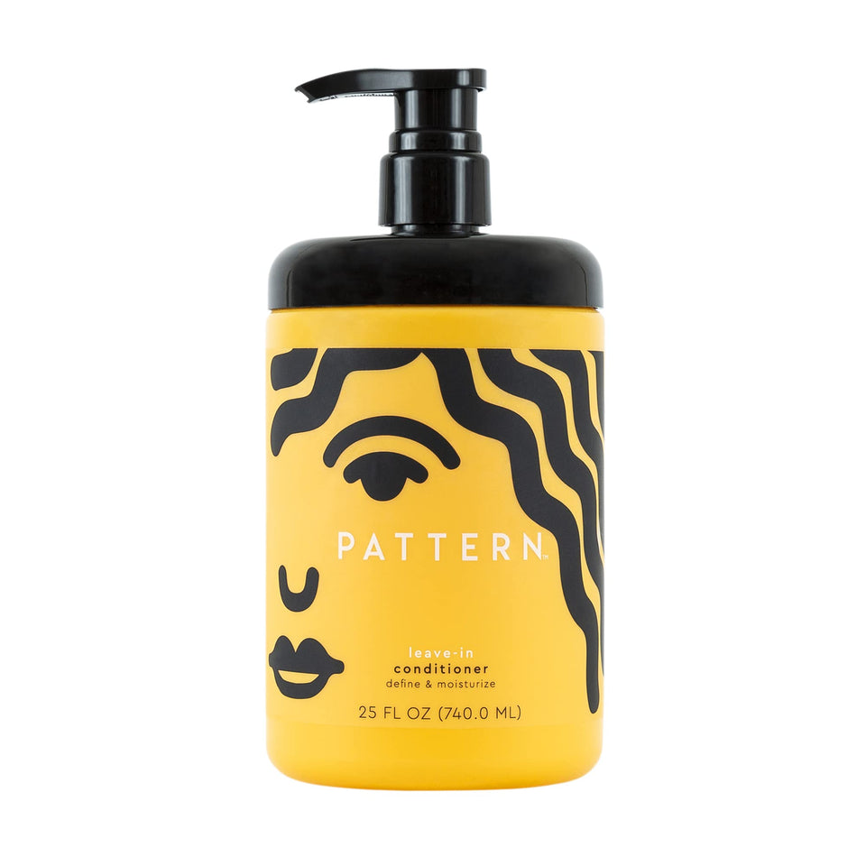 PATTERN front packaging of 25 oz leave-in highlighting size and brand benefit