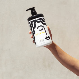PATTERN conditioner being poured to show creamy, non-greasy flow