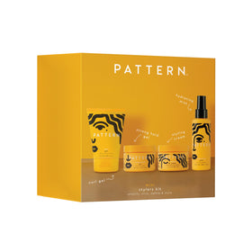 PATTERN mini stylers kit front packaging showing travel-size set and benefits