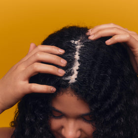 PATTERN application on wet textured hair demonstrating easy-rinse exfoliation benefit