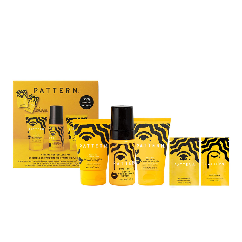 PATTERN kit box front view showing compact travel-ready set and convenience